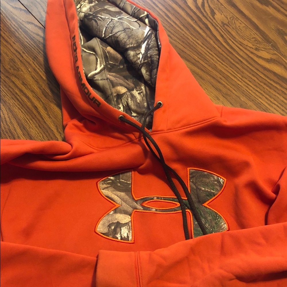 Under Armour Orange Camo Weatherproof Hoodie